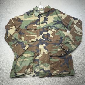 VINTAGE US Army Jacket Mens‎ Medium Green Woodland Camo Field Military Coat Cold